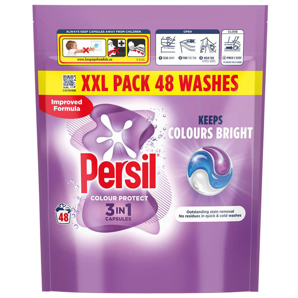 Persil Colour Protect 3 in 1 Washing Capsules 48 Washes 1.012kg 6 Pack Image 2