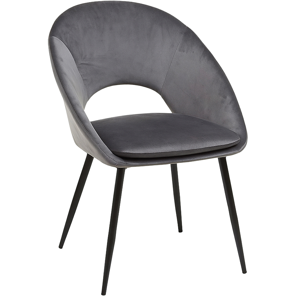 Kosy Koala 4 Seater Glass and Velvet Rectangular Dining Table Set Chrome and Grey Image 2