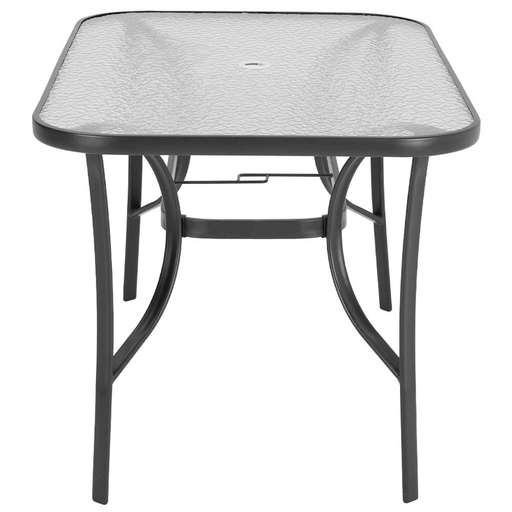 Living and Home Black Rectangle Glass Table Image 2