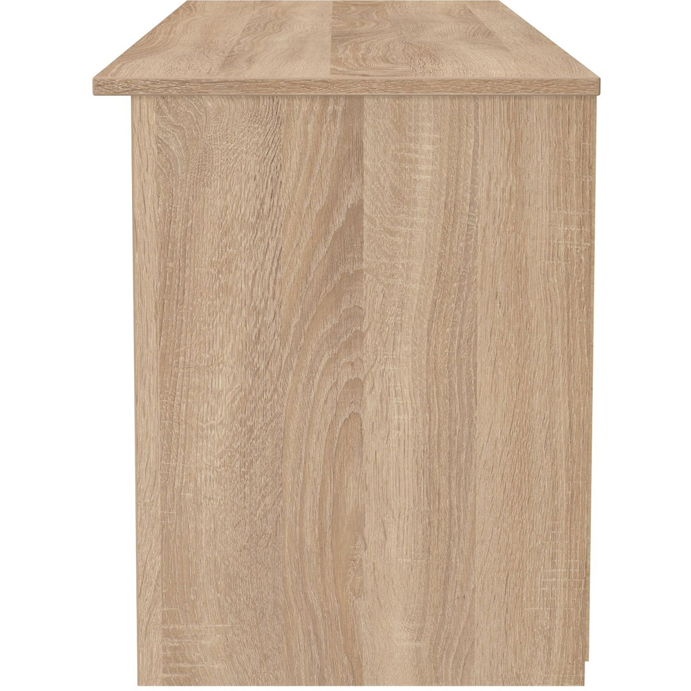 Crowndale Milan Single Drawer 5 Shelf White Gloss and Bardolino Oak Wide TV Unit Ready Assembled Image 6