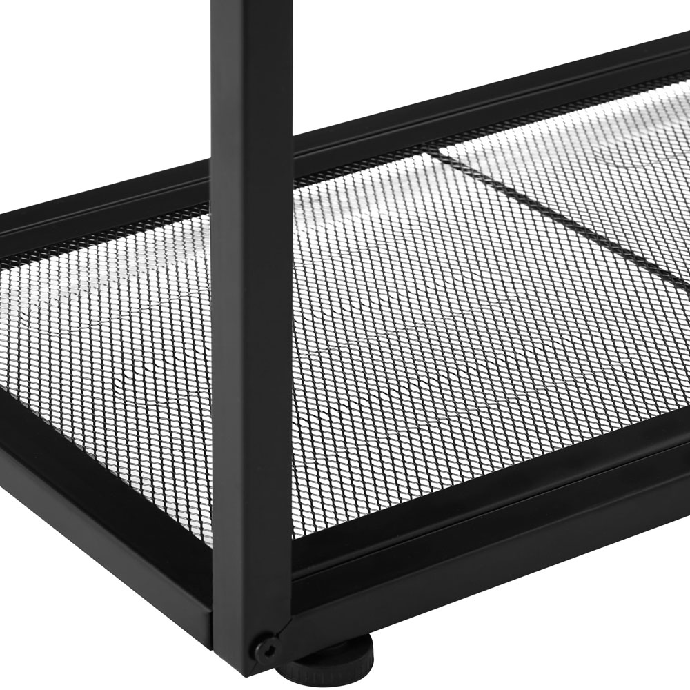 tectake Halifax 3 Shelf Rustic Dark Wood Industrial Bedside Table Image 7