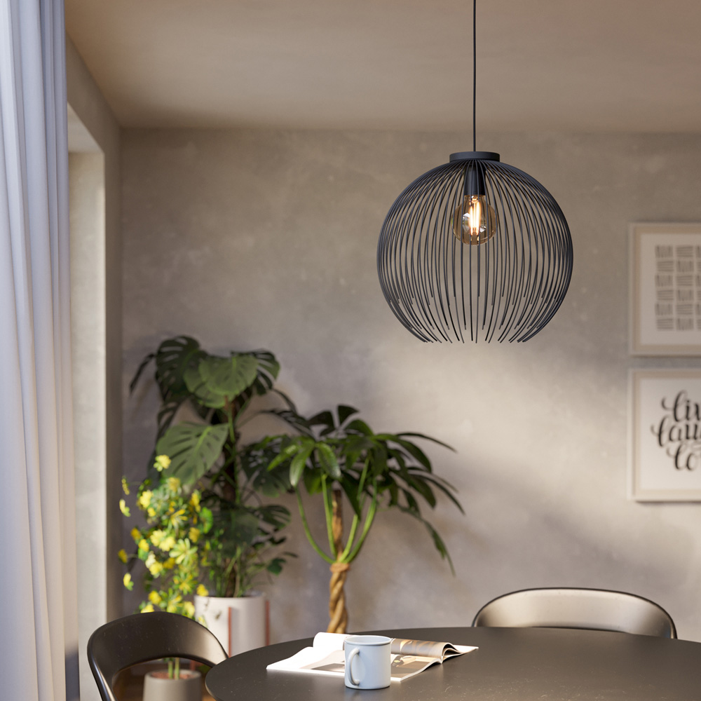 EGLO Venezuela Black Steel Pendant Light Image 2