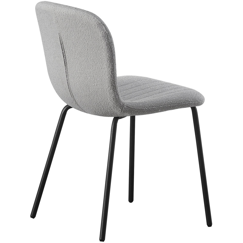 Bella Set of 6 Light Grey Teddy Faux Fur Stitched Design Dining Chairs Image 4