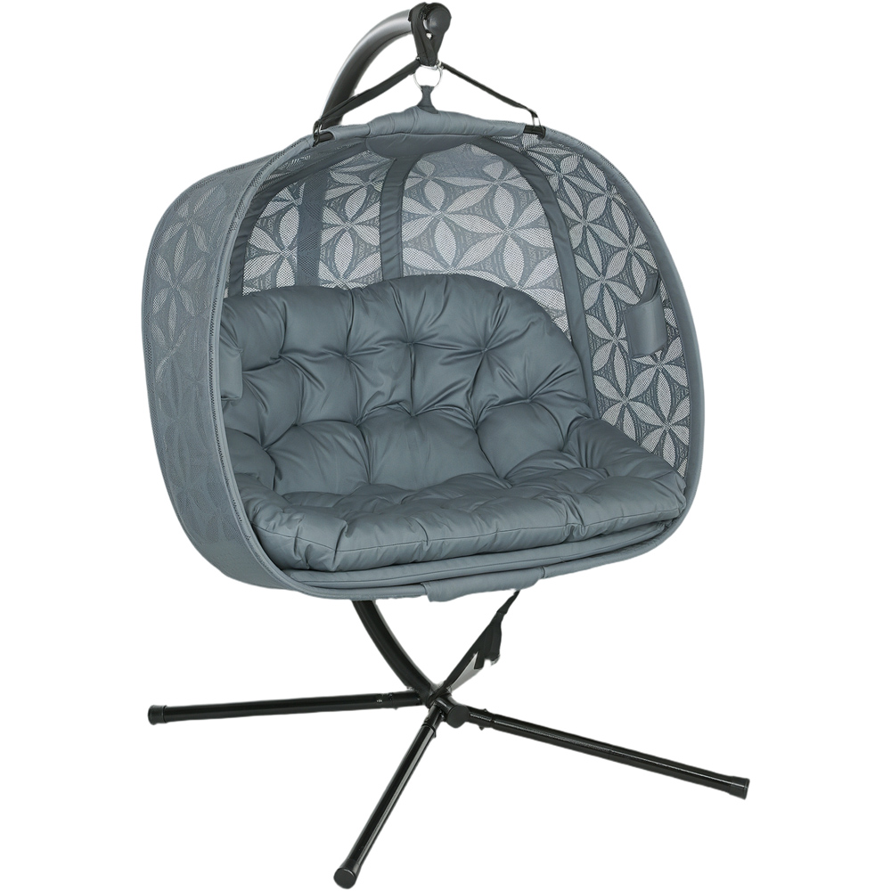 Outsunny Charcoal Grey Double Hanging Swing Chair Image 2