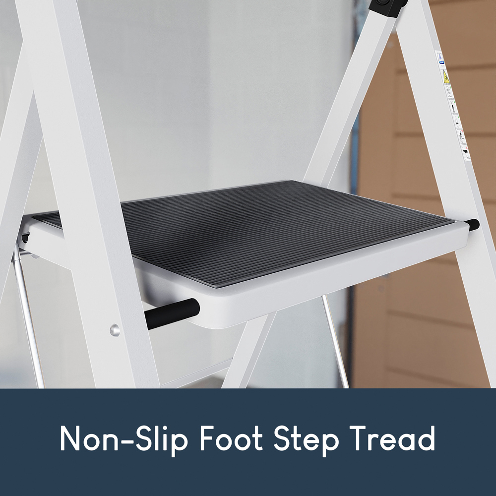 HOME VIDA White 2 Step Ladder Image 8