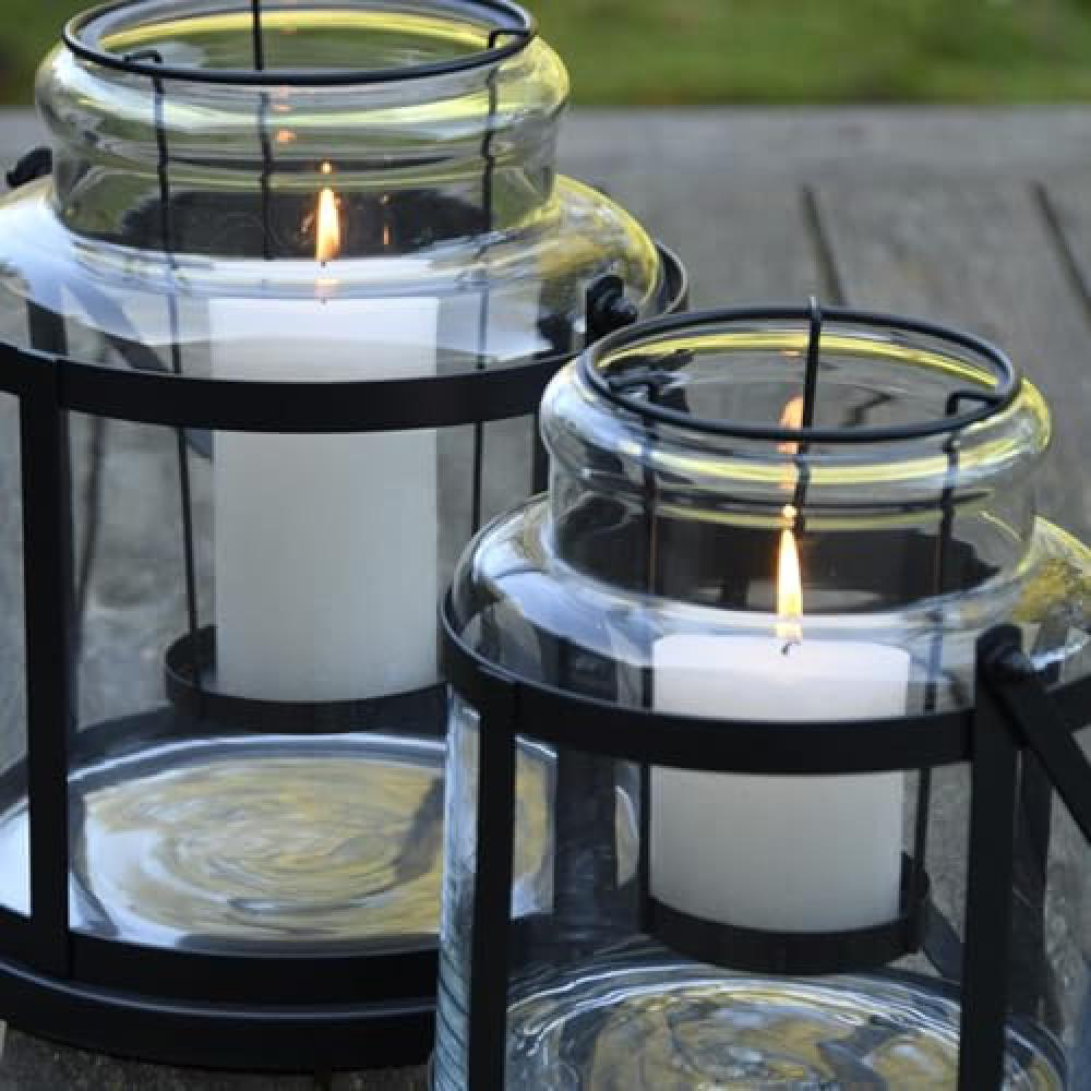 Fallen Fruits Black Metal and Glass Wind Light Lantern Image 2