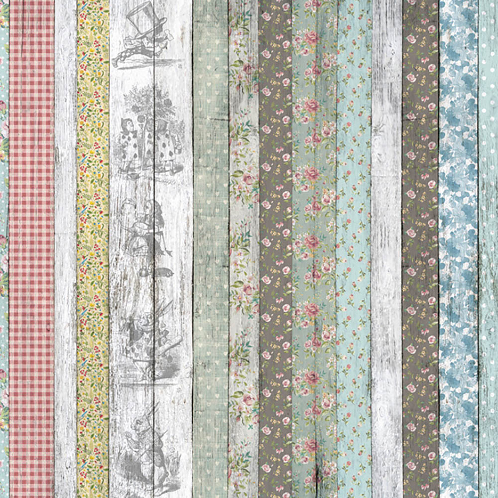 Origin Murals Alice In Wonderland Retro Illustrations Multicolour Wall Mural Image 2