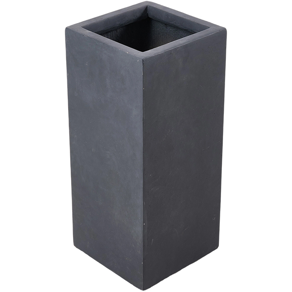Living and Home Grey Square Cement Planter with Drainage Holes 28 x 28cm Image 1