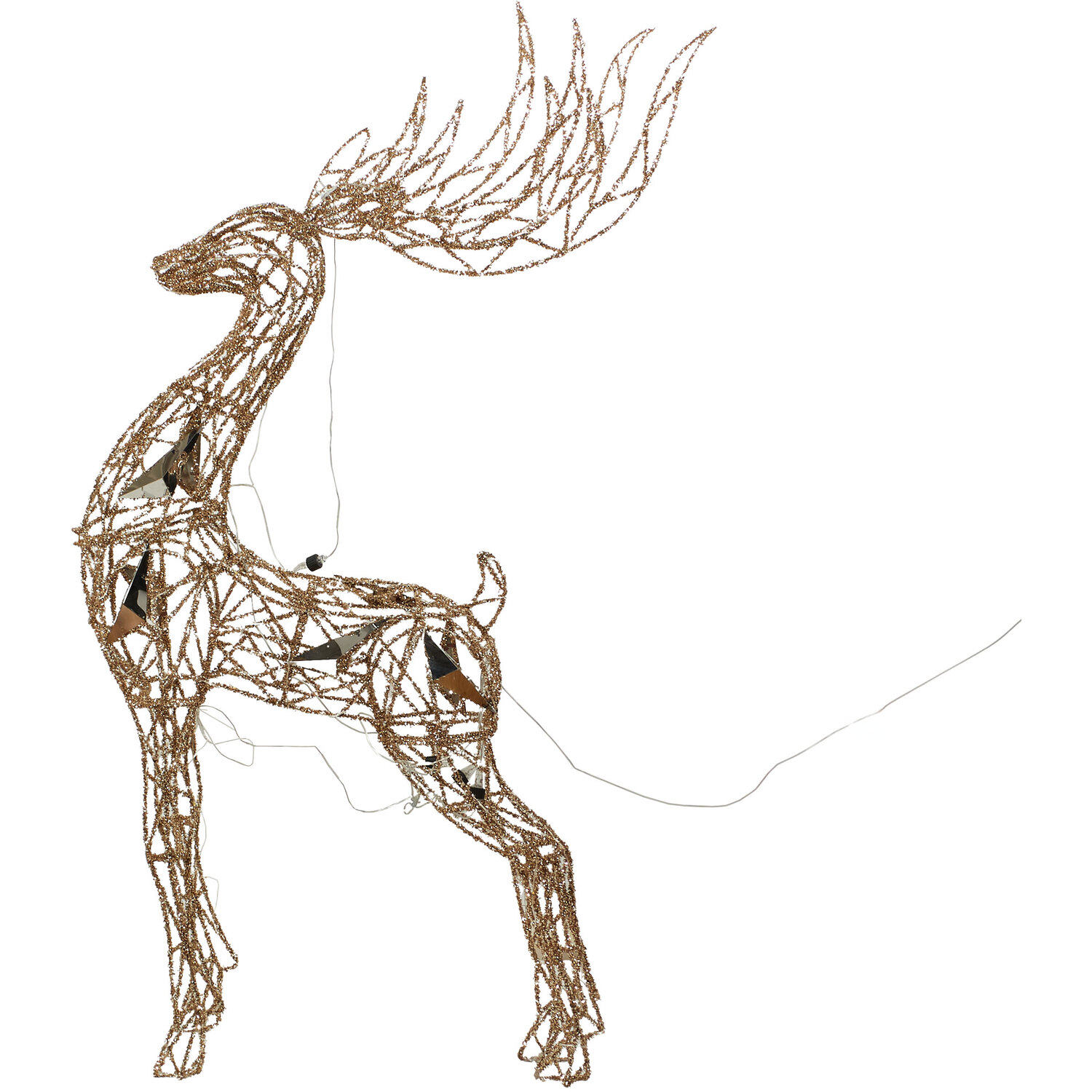 LED Mirrored Standing Stag - Gold Image 2