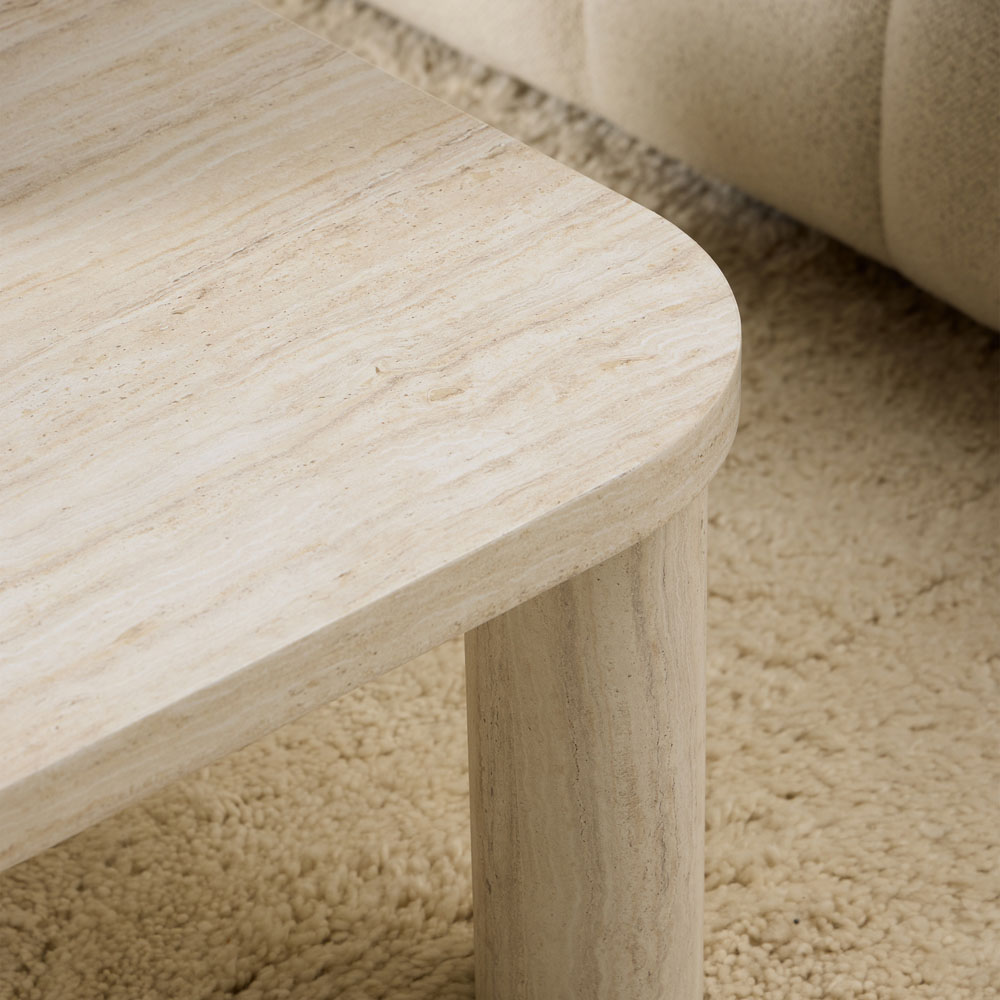 Furniture To Go Solano Light Travertine Square Coffee Table Image 9