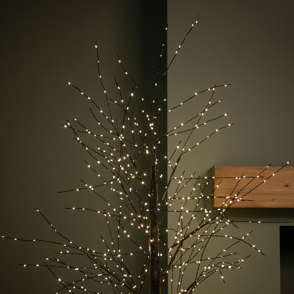 Samuel Alexander Black Micro Dot Warm White LED Pre-Lit Artificial Christmas Tree 5ft Image 3