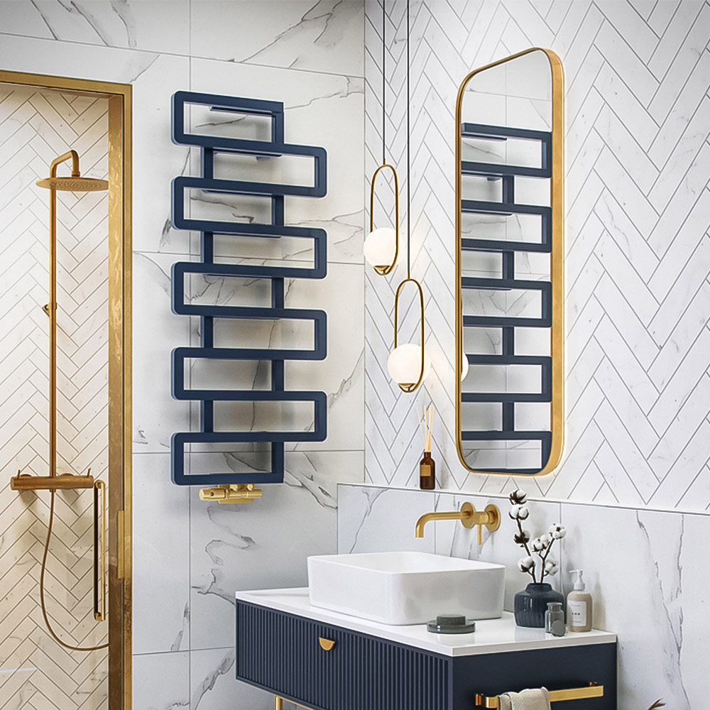 Terma Bookie Denim Blue Heated Towel Rail 1155 x 500mm Image 9