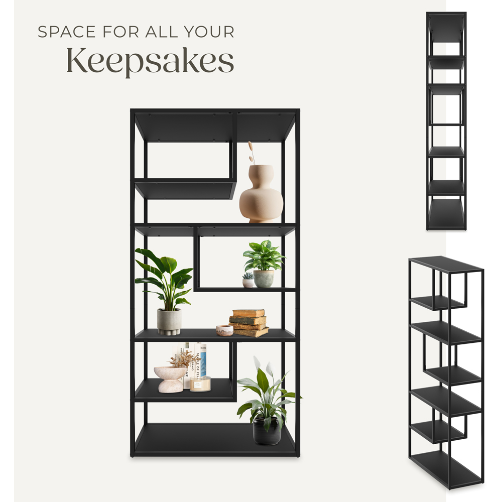 Tectake Venda 6 Shelf Black Display Unit Image 3