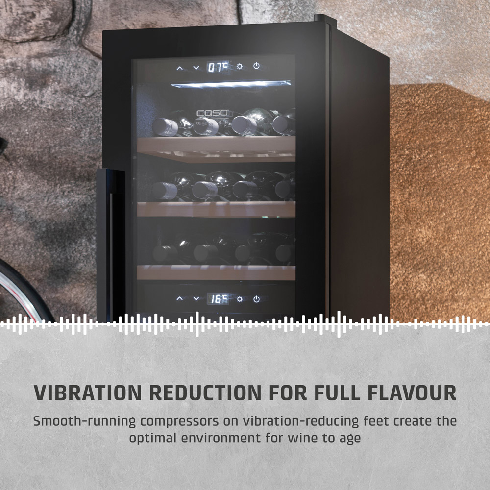 CASO Design WineComfort 644 Black 24 Bottle Wine Cooler Fridge Image 6