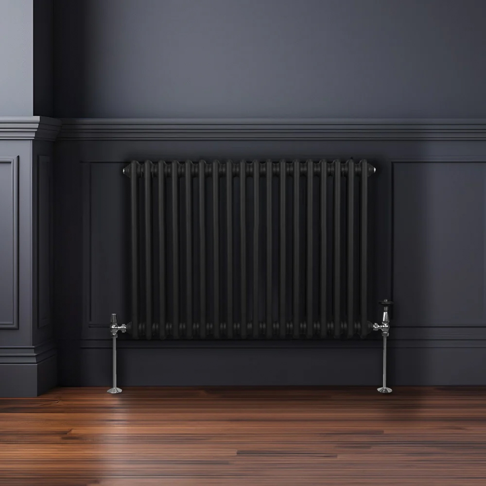 Monster Shop 3499 BTU Black Traditional 2 Column Radiator 600 x 832mm Image 2
