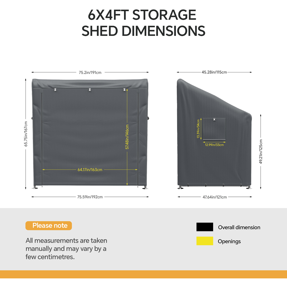 Living and Home 6 x 4ft Dark Grey Garden Storage Shed Image 8