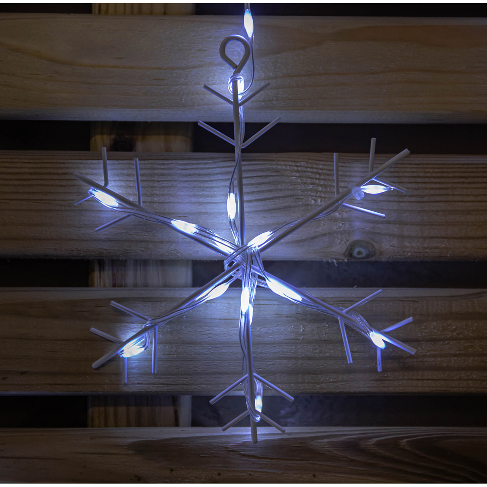 Samuel Alexander FlexiBrights 267 White LED Snowflake Clear Cable Curtain Light 1.2 x 1.2m Image 3