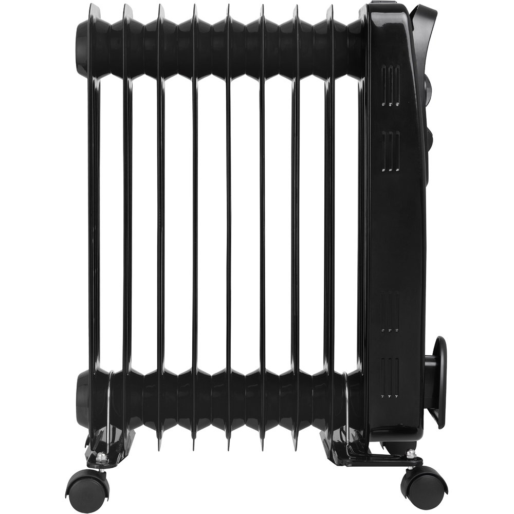 Ayoub Radiator Abode AOFR9003B Black 9 Fin Oil Filled Radiator in Black 2000W | Homebase