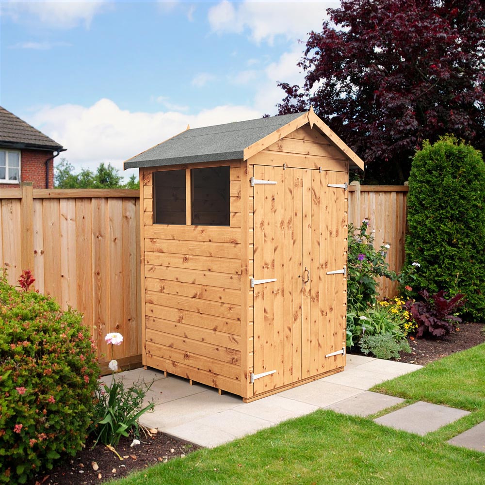 Empire Sheds 4 x 4ft Double Door Tongue and Groove Wooden Apex Garden Shed Image 2