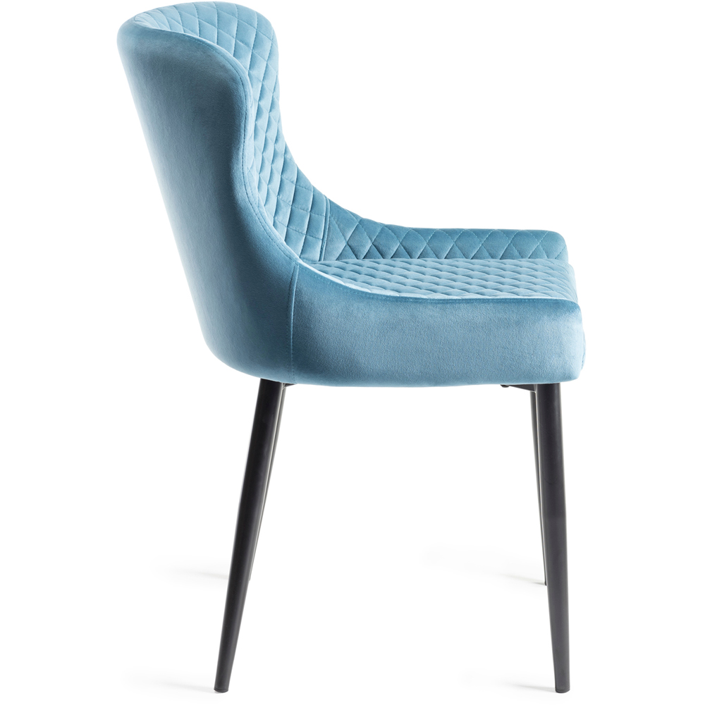 Bentley Designs Cezanne Set of 2 Petrol Blue Velvet Dining Chair Image 4