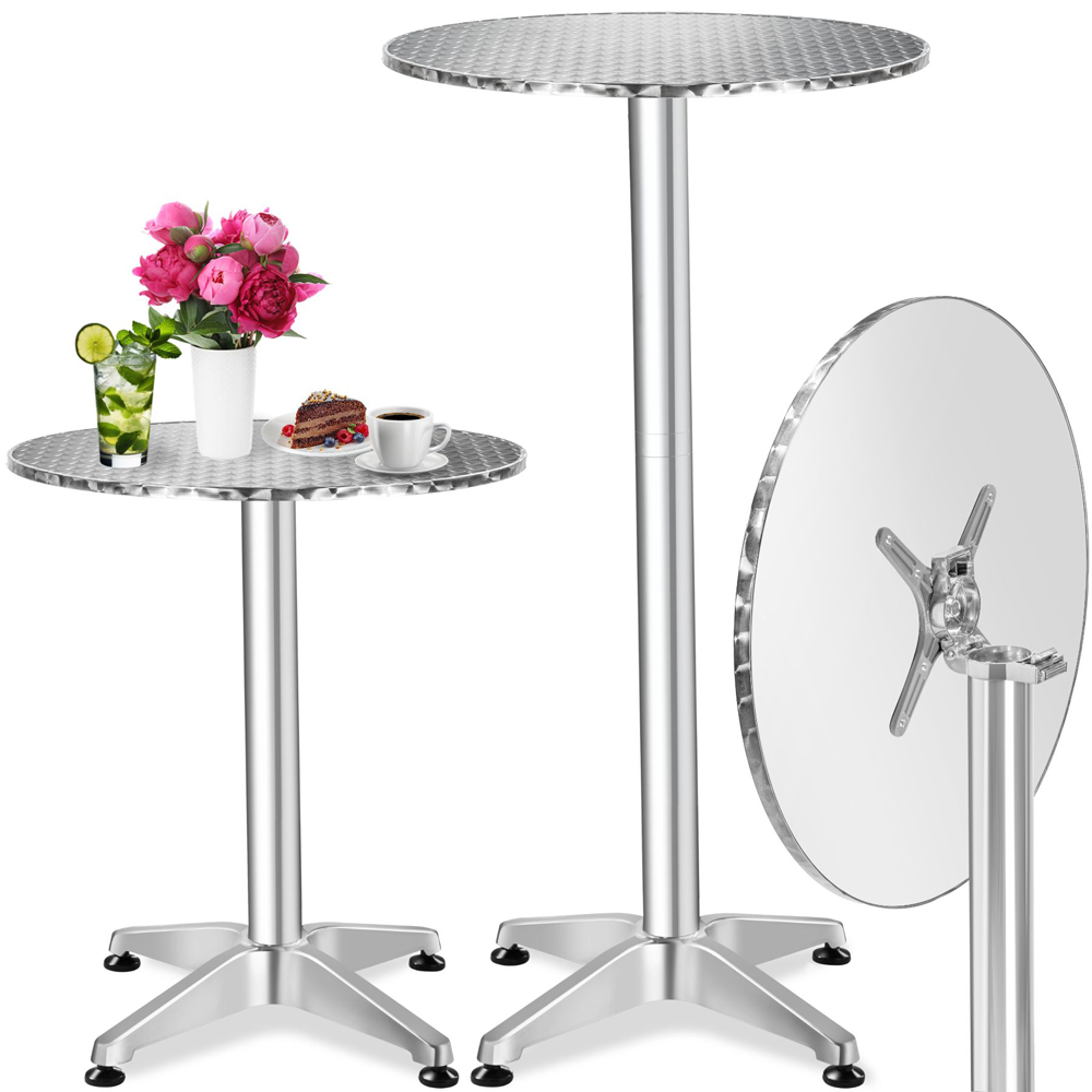 tectake Foldable and Adjustable Aluminium Bar Table Image 2