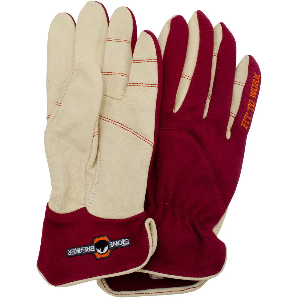 StoneBreaker Medium Women's Burgandy Work Gloves Image 4