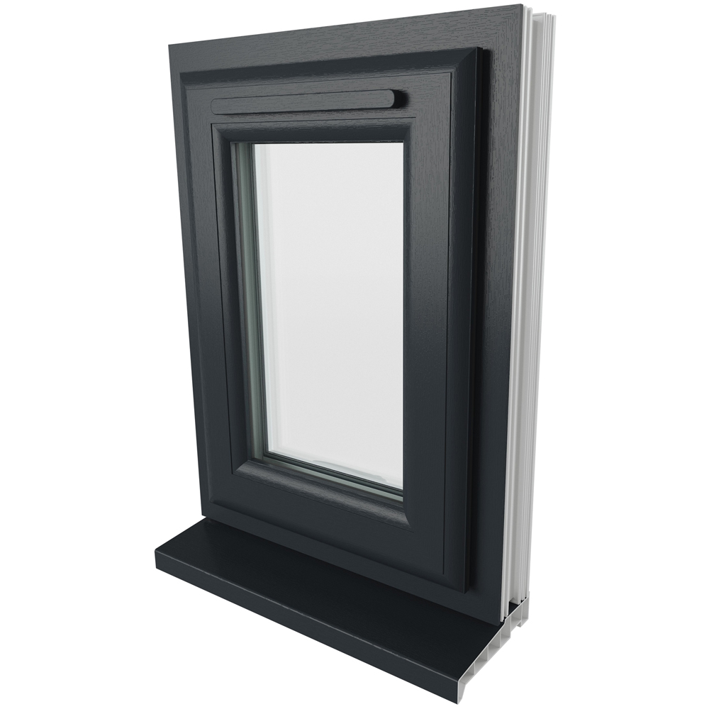 Crystal uPVC Triple Glazed Window Top Hung Opener Grey White Clear Glass 440x610mm Image 9