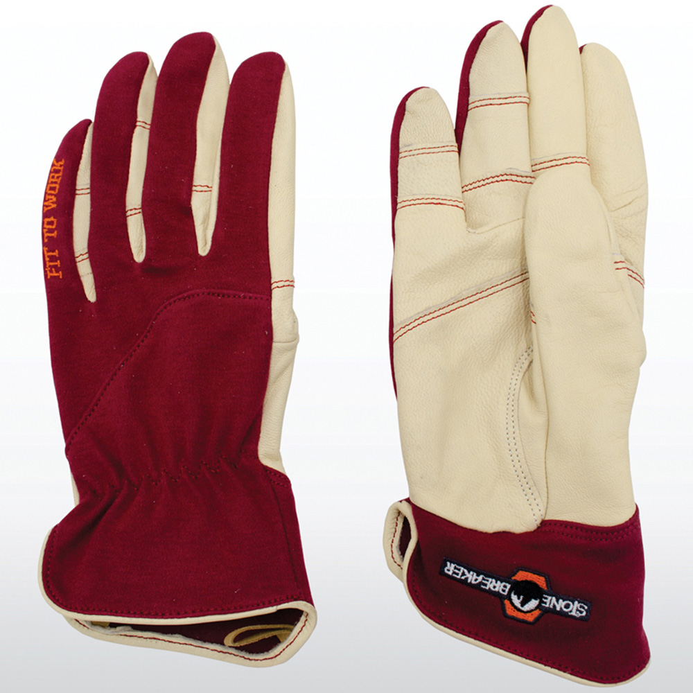 StoneBreaker Medium Women's Burgandy Work Gloves Image 2