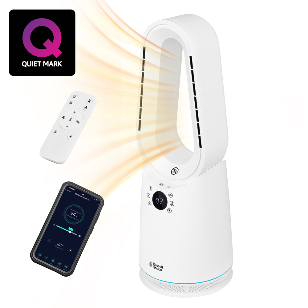 Russell Hobbs RHCBLDL3IN1W-SMT White Compact Smart Bladeless Heat and Cool Fan Image 3