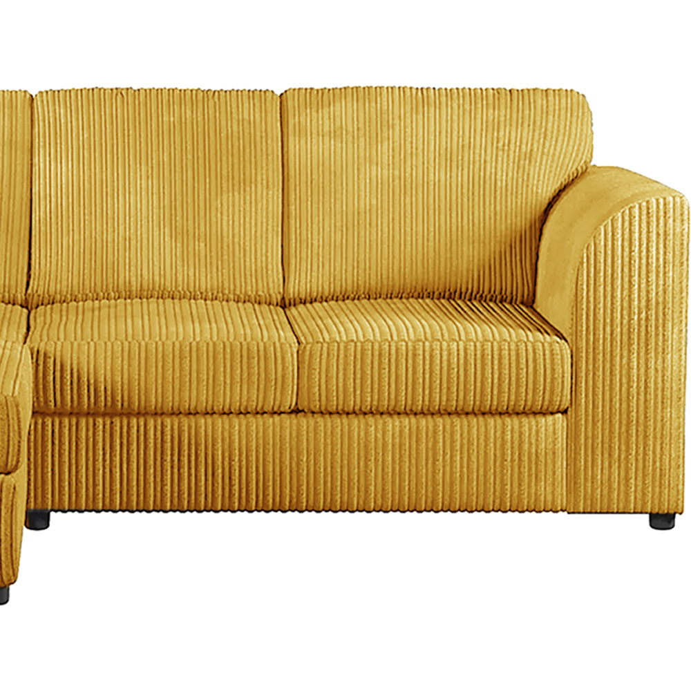 Luxor 4 Seater Mustard Jumbo Cord Full Back Left Hand L Shape Corner Sofa Image 4