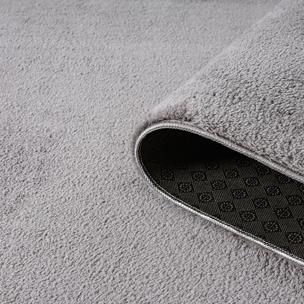 Desire Rugs Comfy Dark Grey Anti Slip Felt Backing Round Rug 100cm Image 3