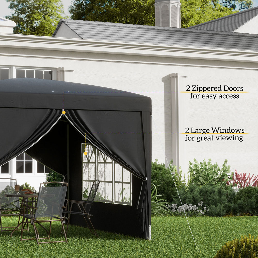 Outsunny 3 x 3m Black Pop Up Gazebo Party Tent Image 8