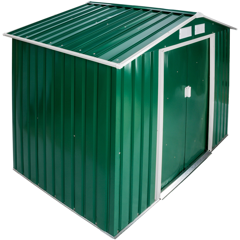tectake Green and White Gable Roof Shed Image 2