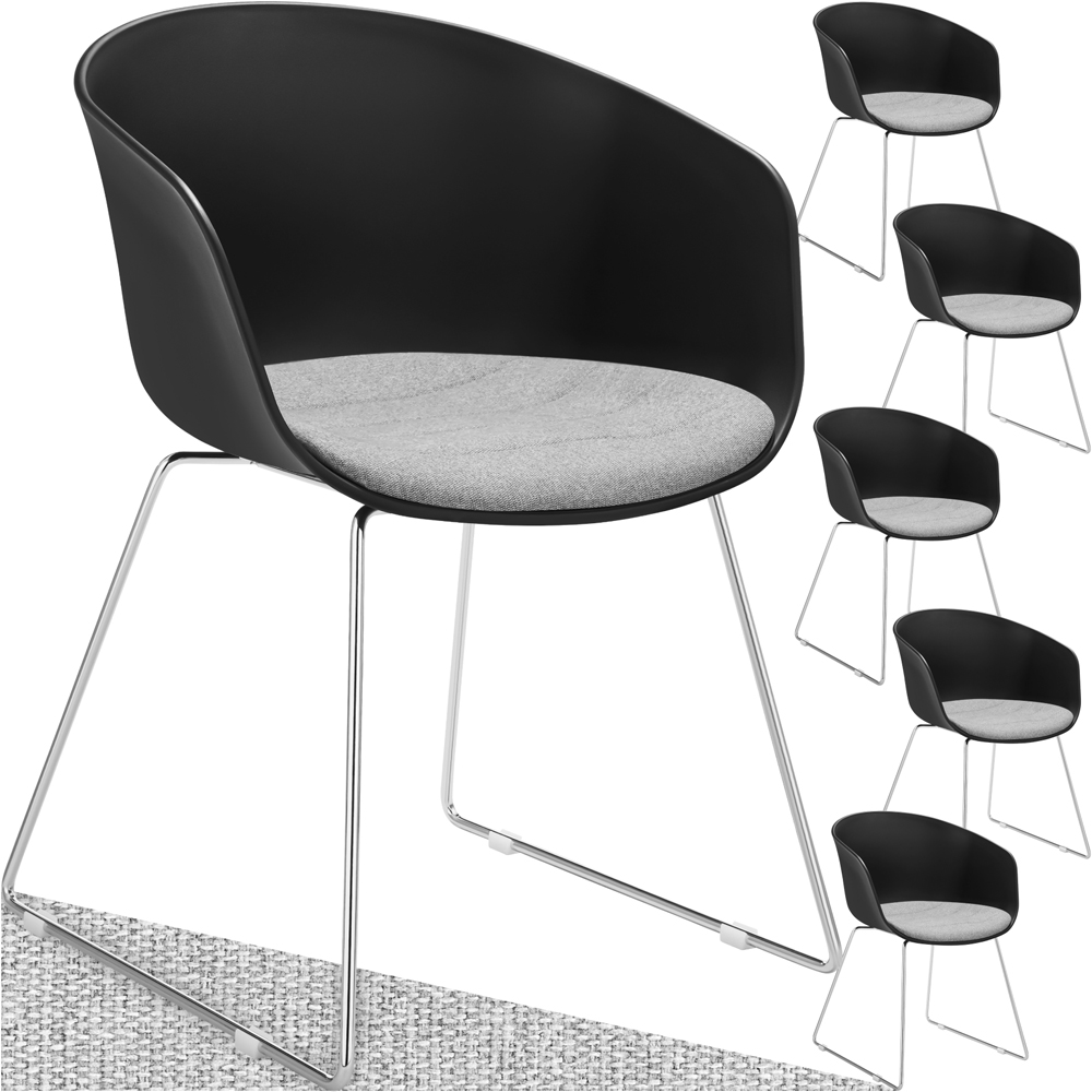 tectake Logart Set of 6 Continuous Arm Plastic Dining Chair Image 2
