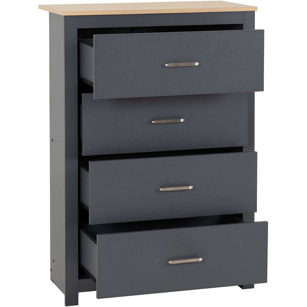 Seconique Portland 4 Drawer Grey and Oak Effect Chest of Drawers Image 3