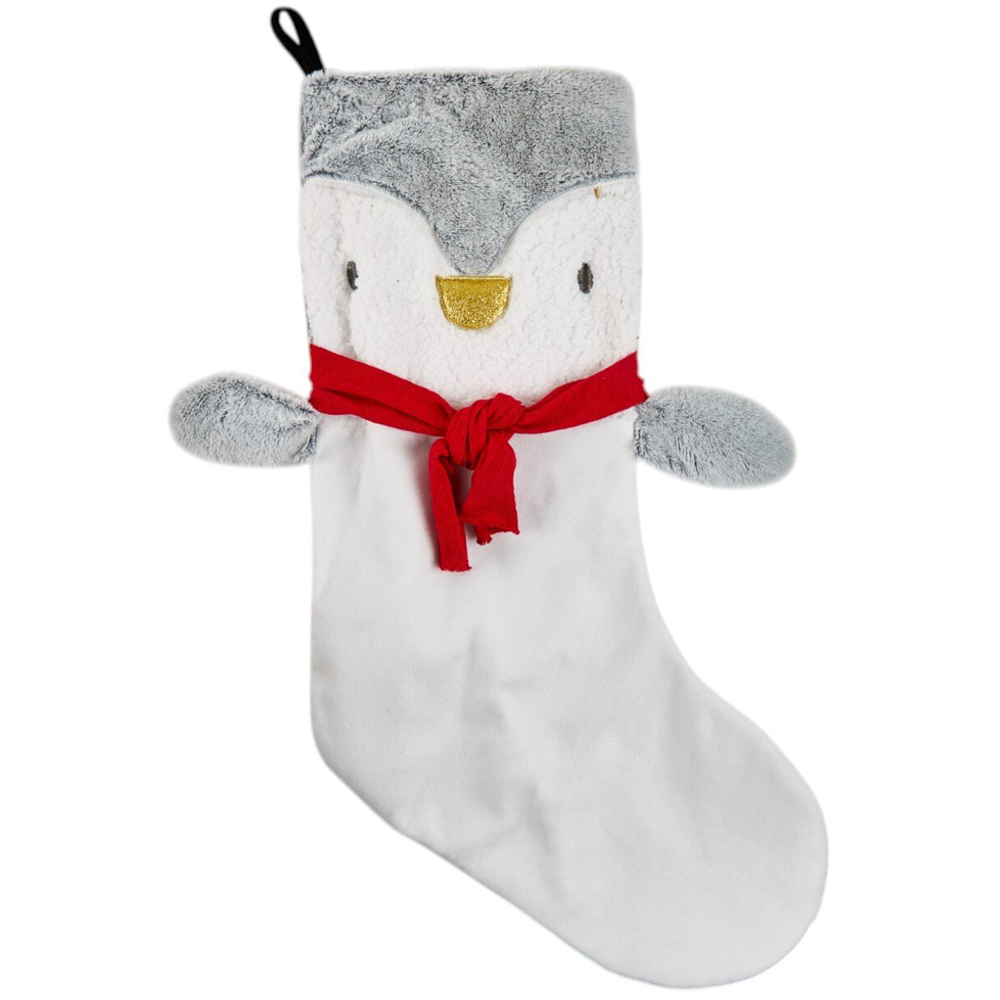 Large Penguin Christmas Stocking White Image 2
