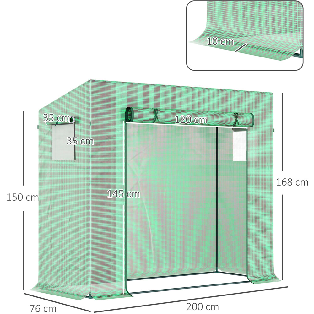 Outsunny Green 6.5 x 2.5ft Walk In Greenhouse Image 8