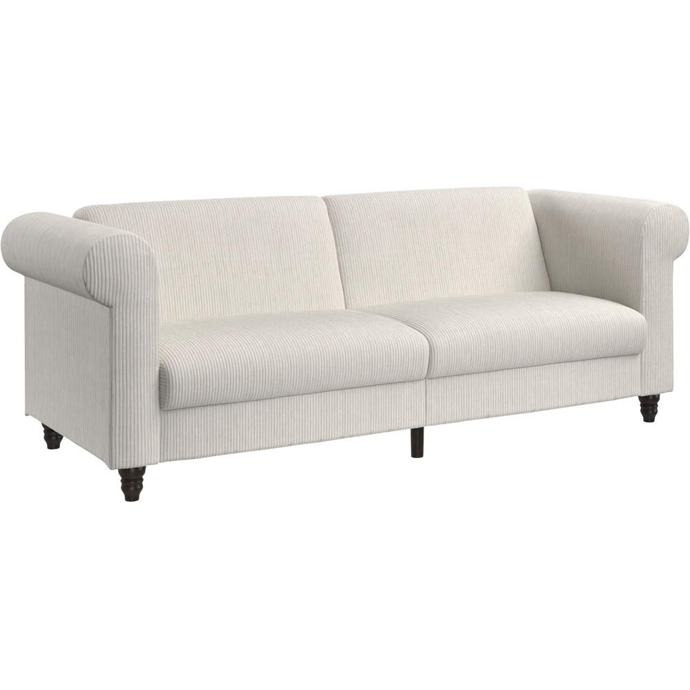 Dorel Felix 3 Seater Cream Corduroy Sofa Bed Image 2