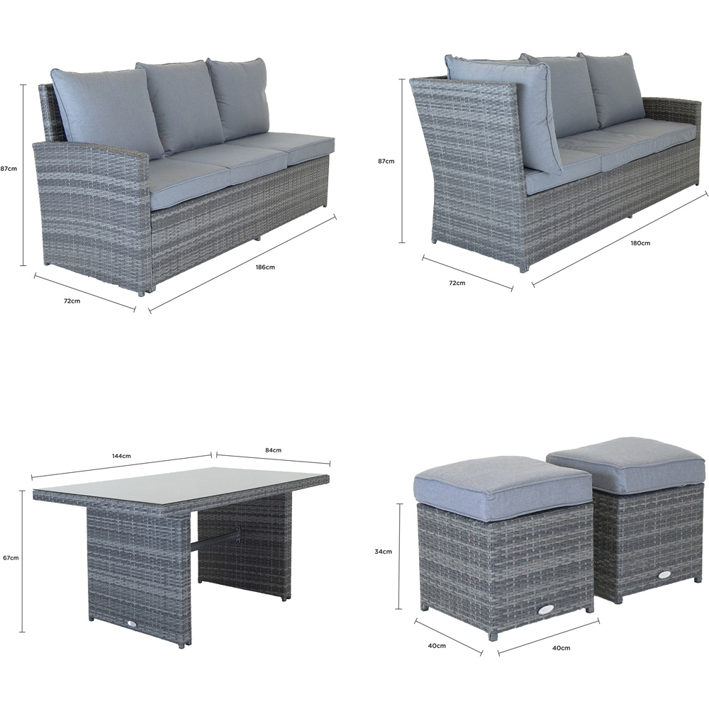 Charles Bentley 6 Seater Multifunctional Casual Lounge Set Image 9