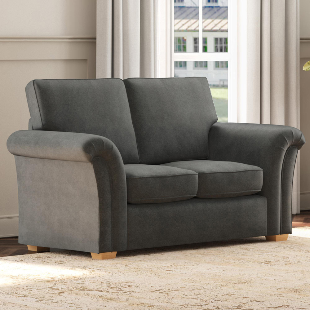 Castleacre 5 Seater Steel Plush Velvet Fixed Back Sofa Set Image 5