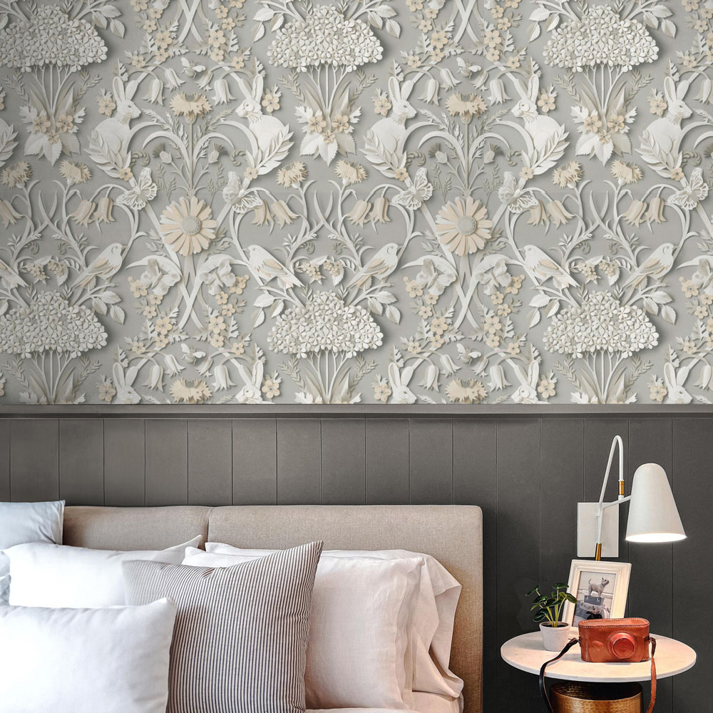 Fine Decor Woodland Soft Grey Wallpaper Image 6