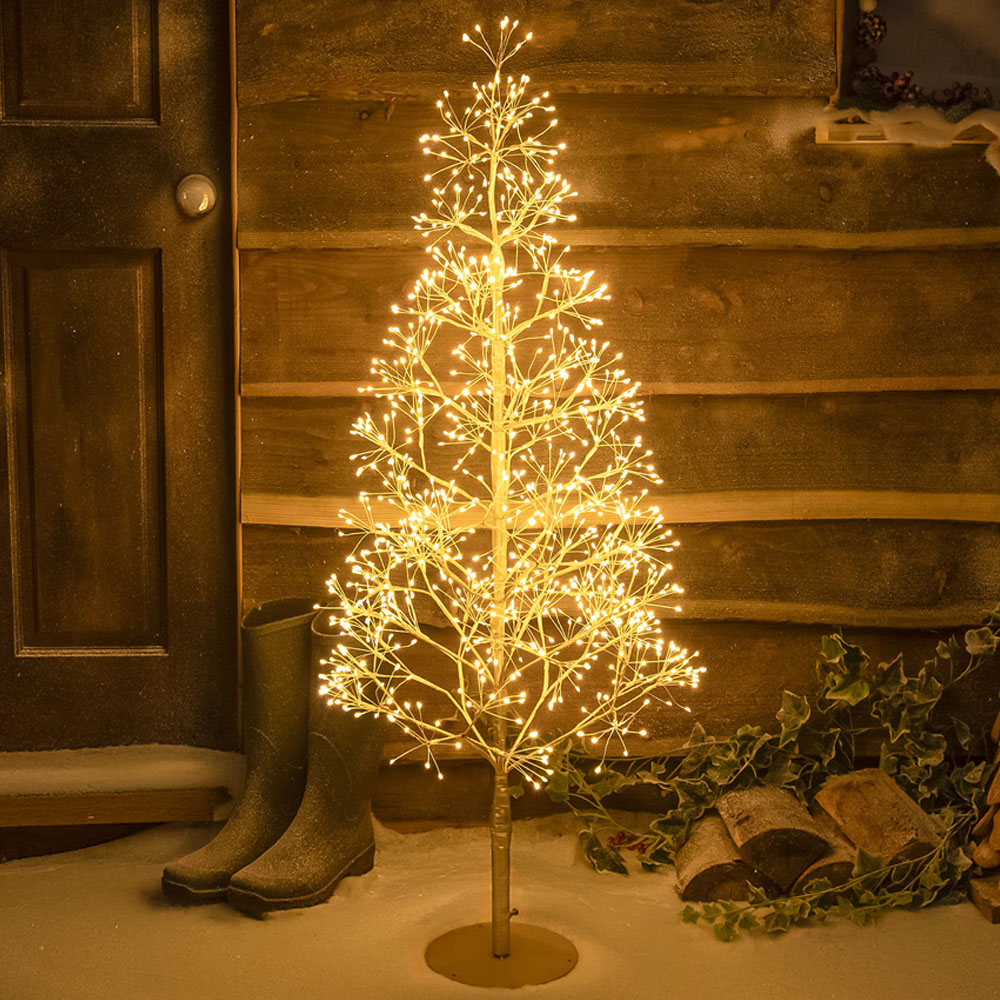The Christmas Centre 1200 Warm White LED Pre-Lit Gold Wire Light-Up Xmas Tree 4ft Image 2