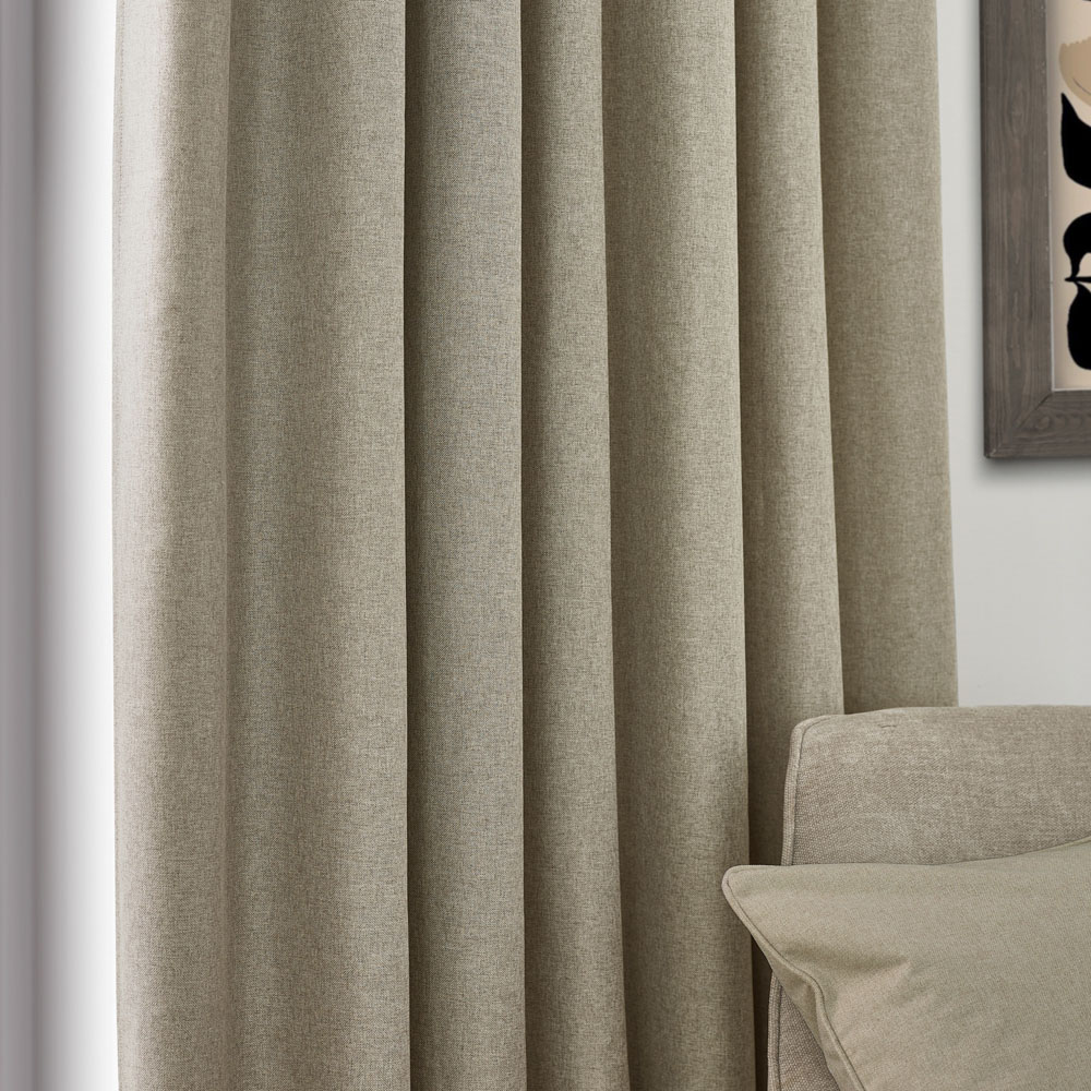 furn. Dawn Natural Blackout Pencil Pleat Curtains 229 x 137cm Image 3