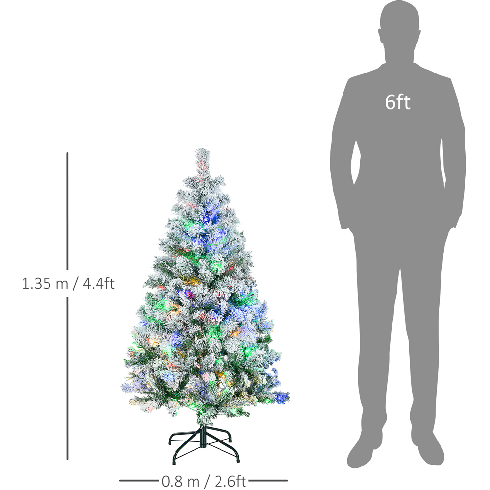 Everglow Colourful LED Pre-Lit Frosted Green Artificial Christmas Tree 4.5ft Image 7
