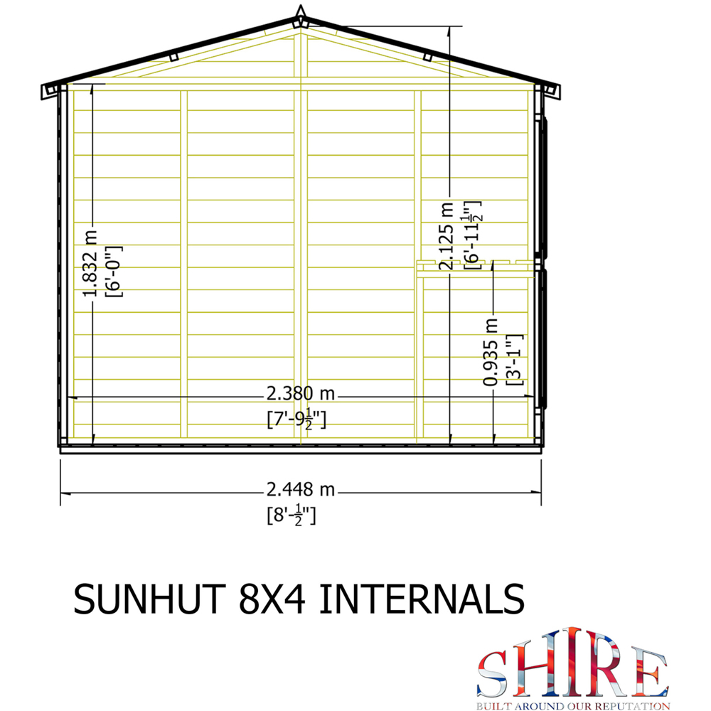 Shire 8 x 4ft Sun Hut Image 8