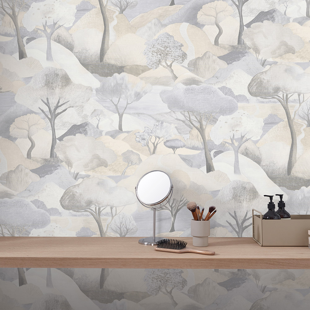 Erismann Tree Landscape Cream Vinyl Wallpaper Image 4