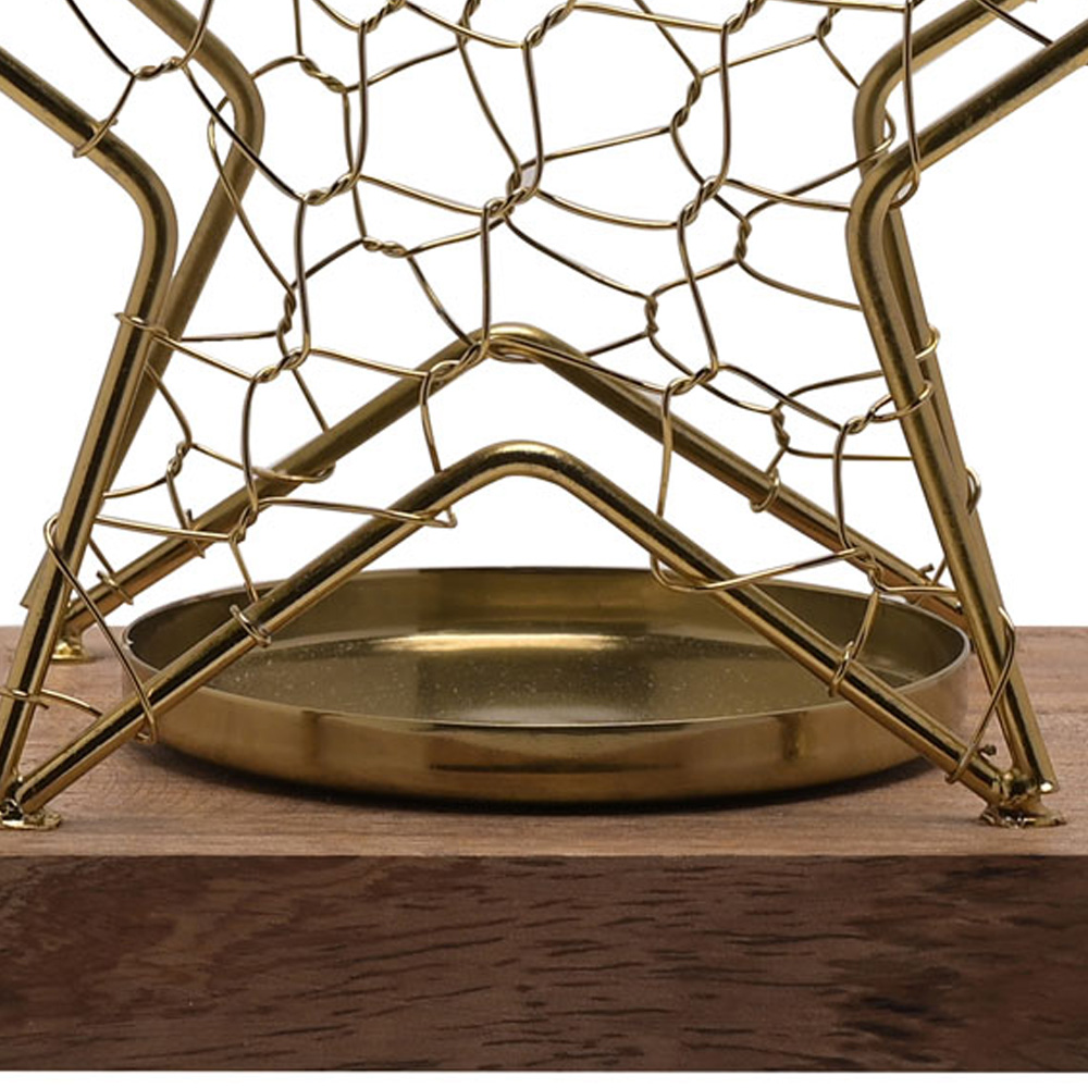 The Christmas Gift Co Celestial Gold Star Wire Candle Holder Medium Image 3