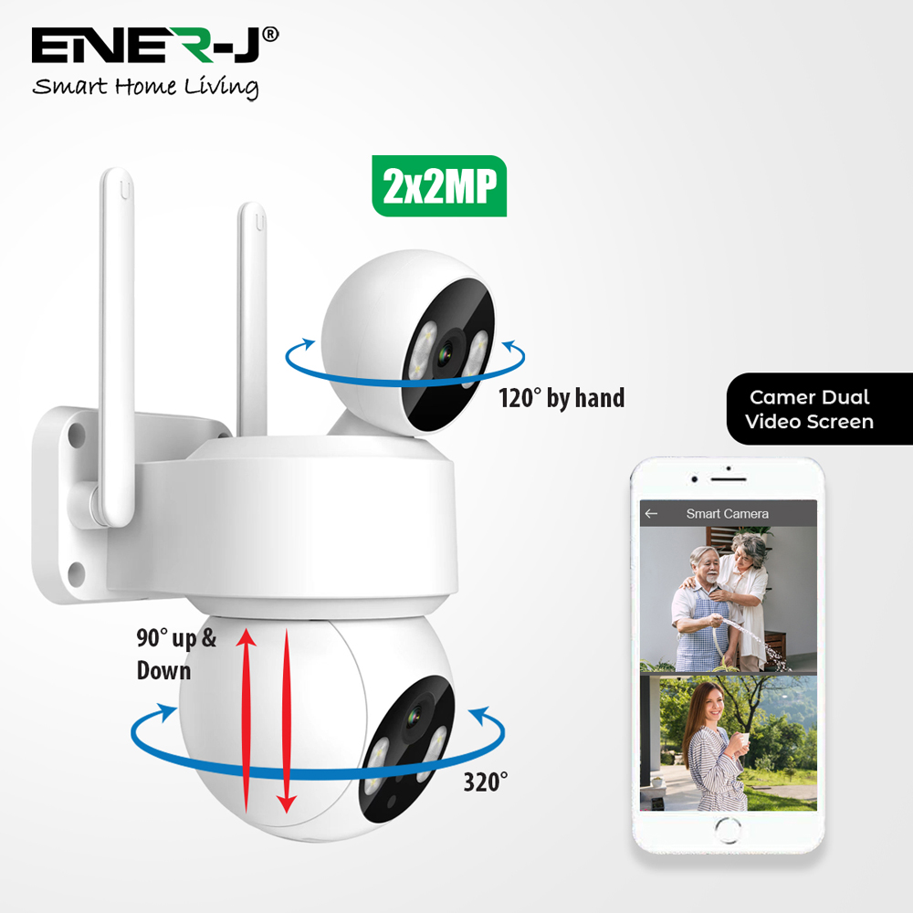 Ener-J White Dual Lens Smart WiFi Outdoor IP Dome Camera Image 3