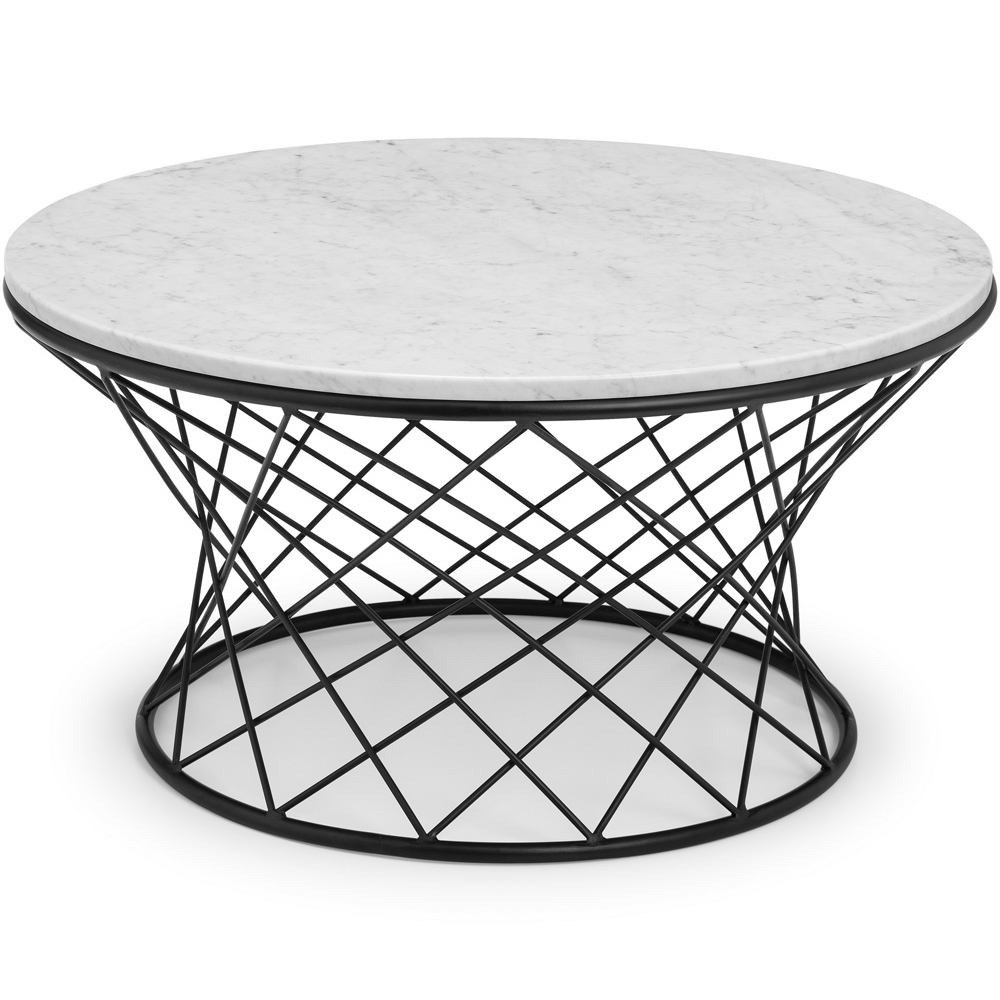 Julian Bowen Trevi Real Marble Round Wire Coffee Table Image 2