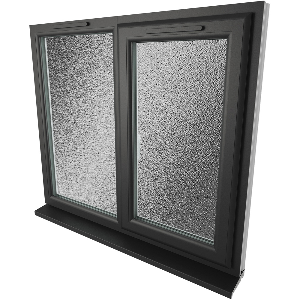 Crystal Black and White RH Side Hung Next to a Fixed Obscure Triple Glazed Window 1190 x 1115mm Image 4